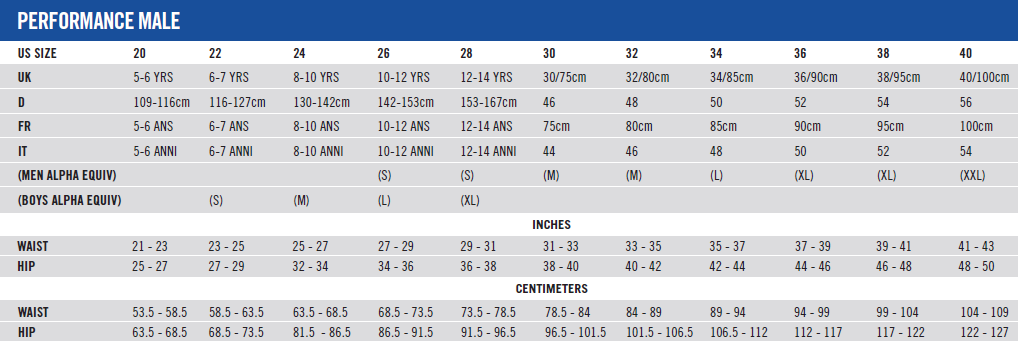 nike mens shorts size chart